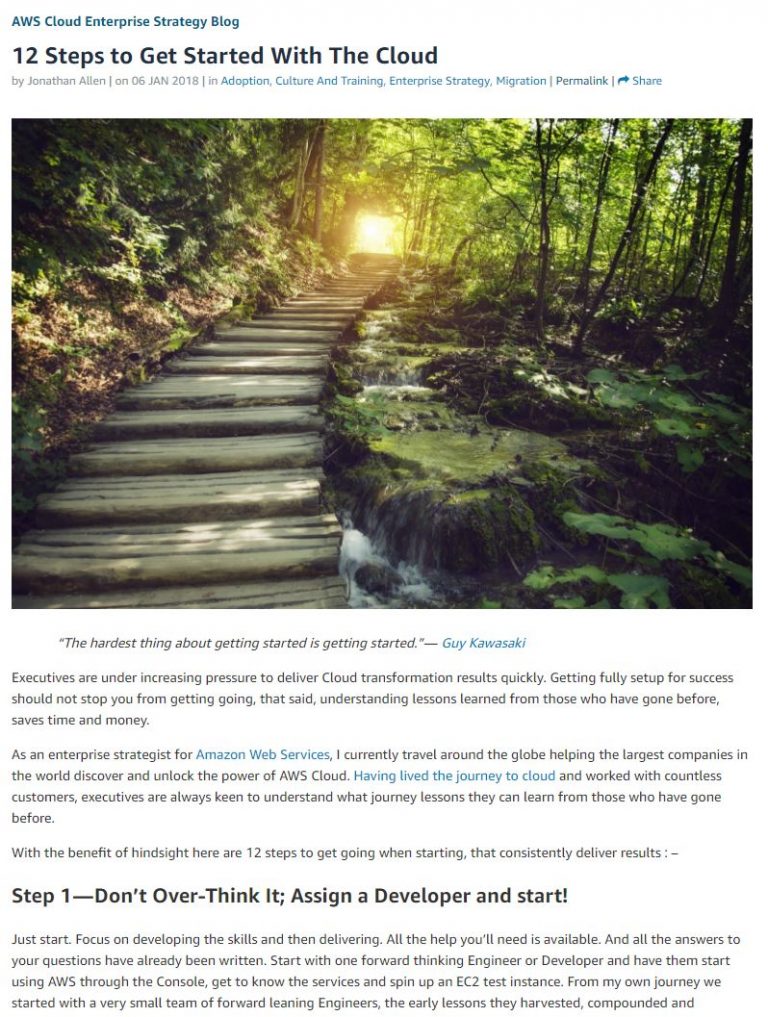 AWS -12 Steps to Get Started With The Cloud