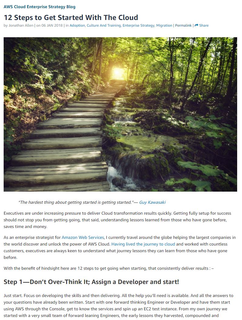 AWS -12 Steps to Get Started With The Cloud