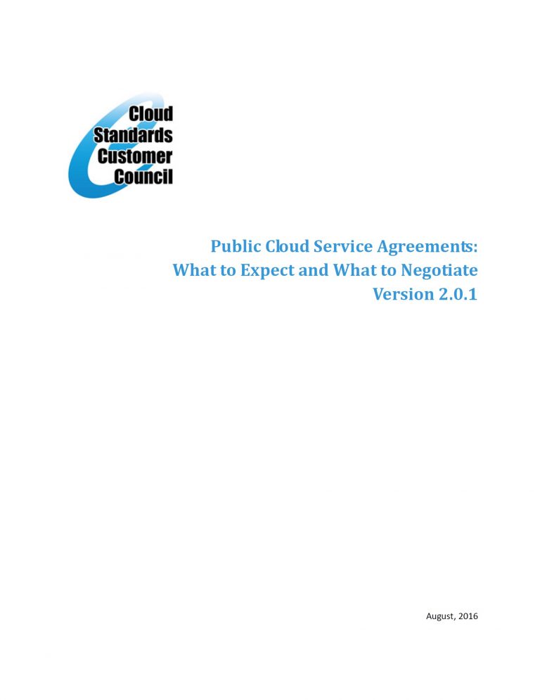 CSCC - Public Cloud Service Agreements- What to Expect and What to Negotiate