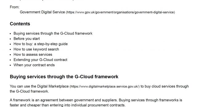 G-Cloud Guyers’ Guide – Gov UK