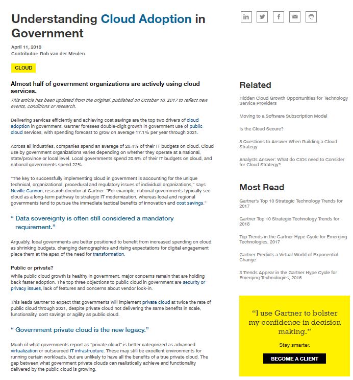 Gartner - Understanding Cloud Adoption in Government