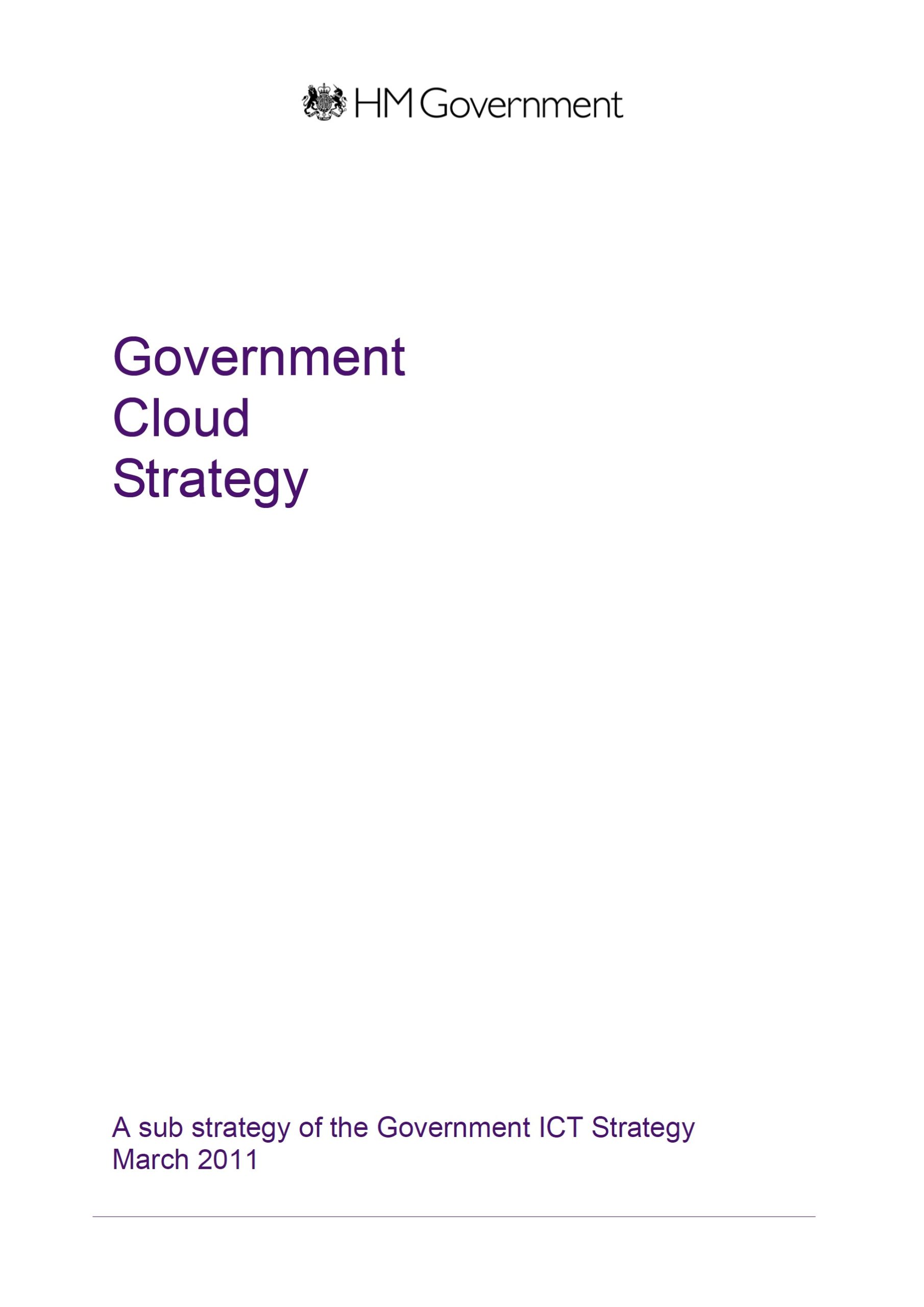 Government Cloud Strategy - Gov UK