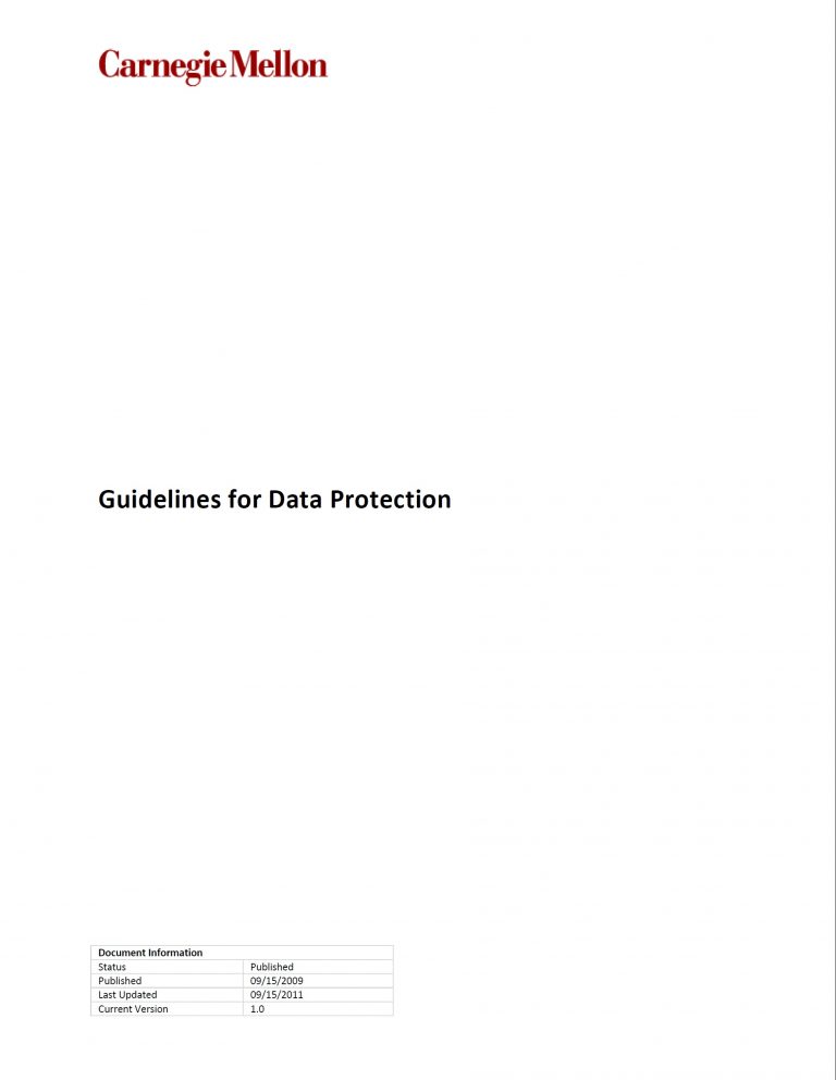 Guidelines for Data Protection