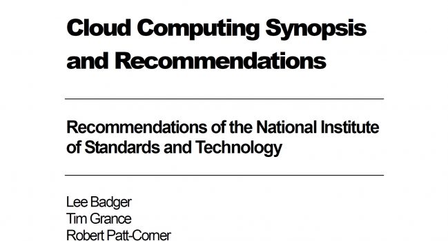 Cloud Computing Synopsis and Recommendations – NIST