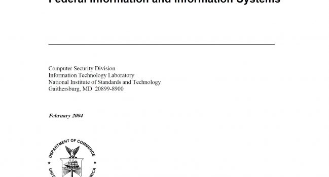 Standards for Security Categorization of Federal Information and Information Systems – NIST