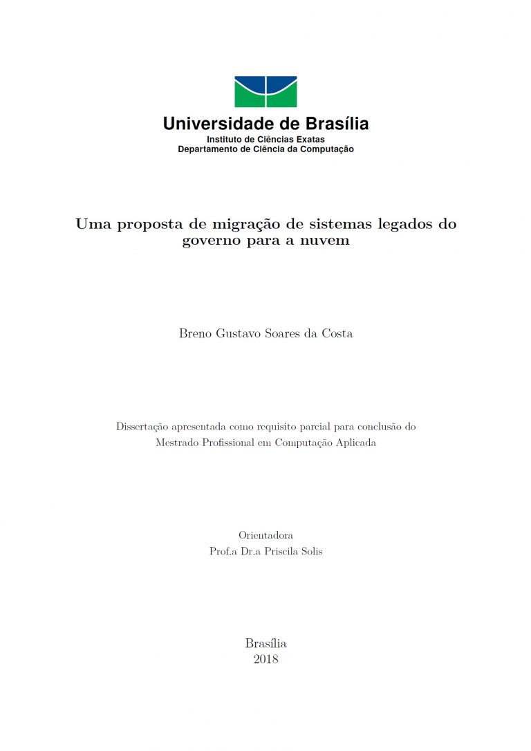 Uma proposta de migração de sistemas legados dogoverno para a nuvem