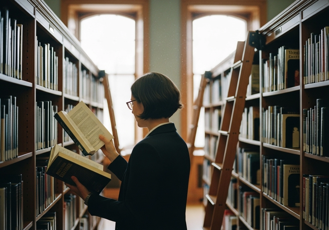 Pessoa na Biblioteca