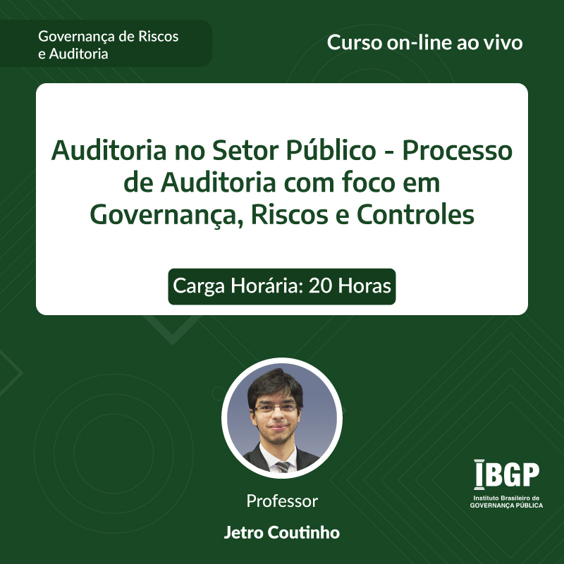 Curso: Auditoria no Setor Público - Processo de Auditoria com foco em Governança, Riscos e Controles - Não perca!!!